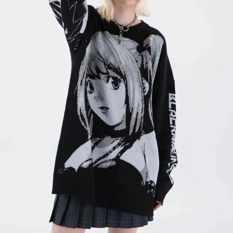 Misa Amane Death Note Anime Sweater Vintage Punk Style Spring Sweater Unisex