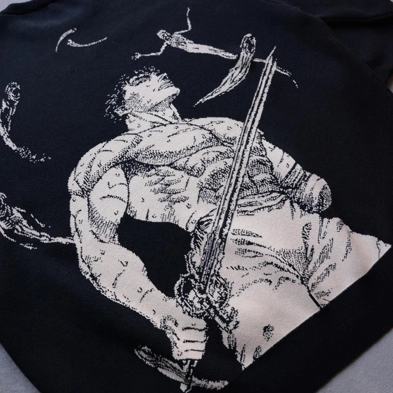 Guts Berserk Anime Sweater Vintage Retro Pullover Clothes Unisex