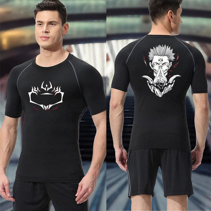 Sukuna Men's Compression Shirt Workout Jujutsu Kaisen Anime Men's Compression Shirt Workout