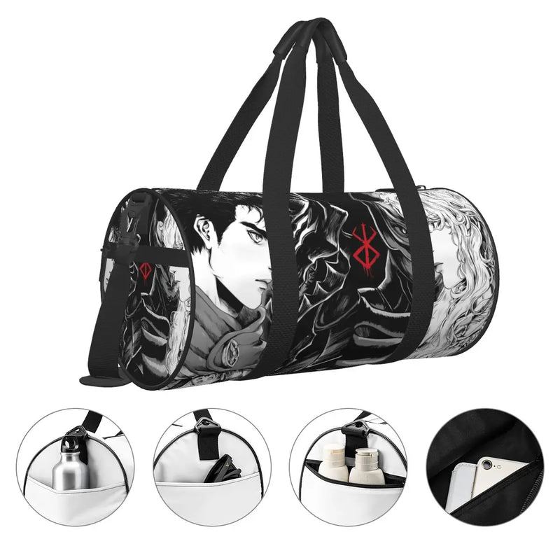 Japan Anime Bereserk Gym Bag Fashion Unisex Street Waterproof Sports Bags Large Capacity Travel Handbag Novelty Fitness Bag