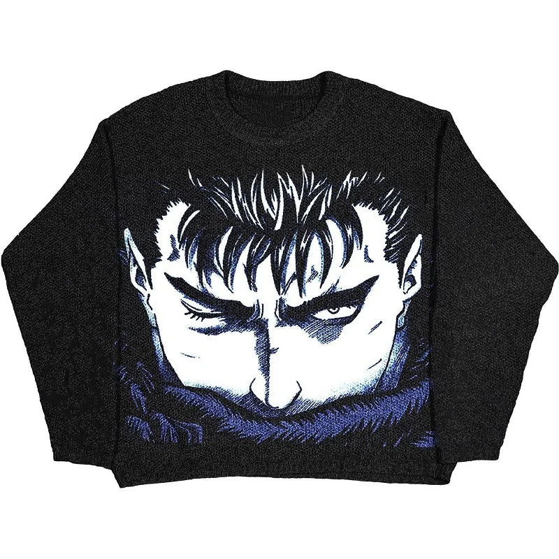 Guts Berserk Anime Streetwear Sweater Pullover Unisex Oversized