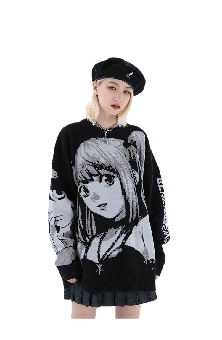 Misa Amane Death Note Anime Sweater Vintage Punk Style Spring Sweater Unisex