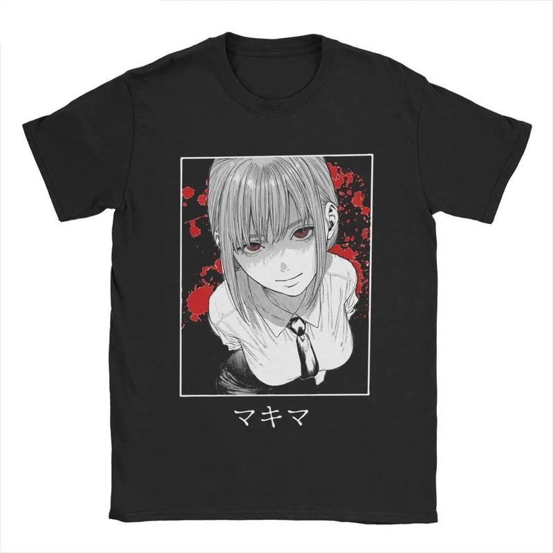 Chainsaw Man Makima Manga Unisex T-shirt Anime Short Sleeve Fashion